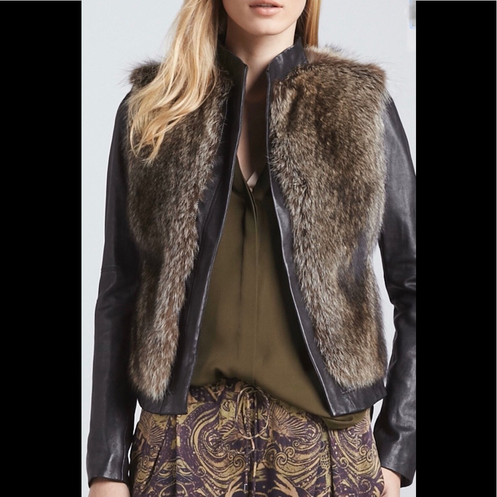 Haute Hippie Raccoon Fur & Leather Jacket Small - Picture 1 of 8